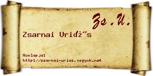 Zsarnai Uriás névjegykártya